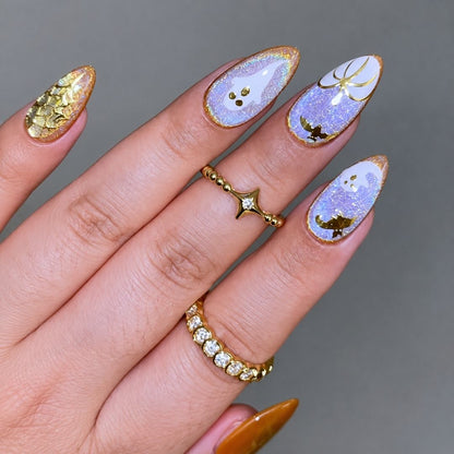 Shine Muse Cat Eye Spooky Almond Press On Nails