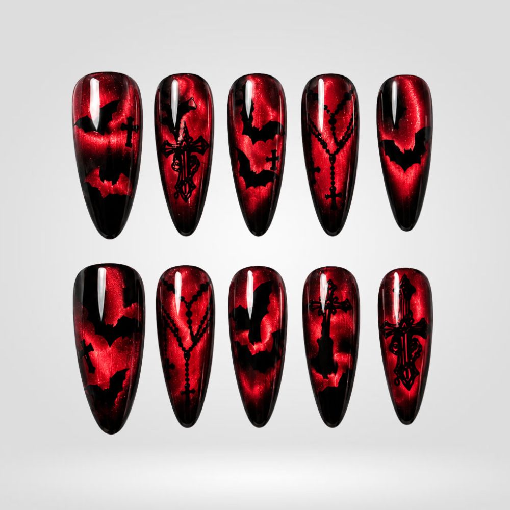 Electric Curse Chrome Spooky Stiletto Press On Nails