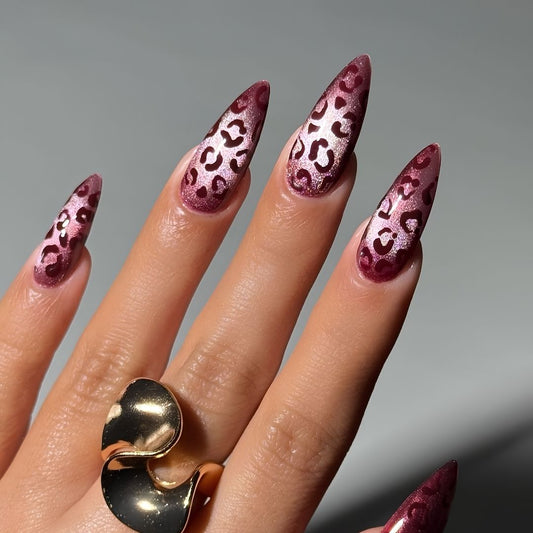 Velvet Glow Chrome Spooky Stiletto Press On Nails