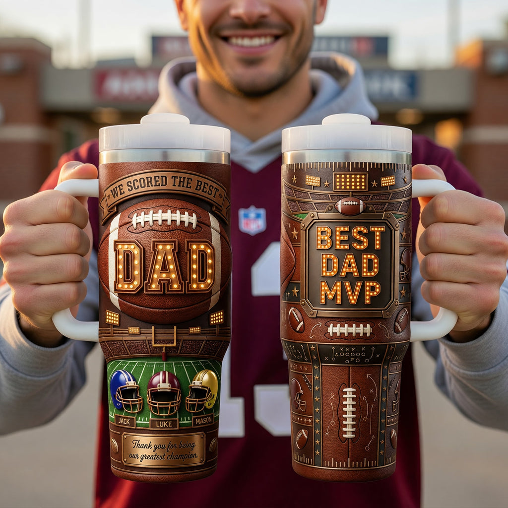 USA Football Best Dad 40oz Tumbler - Personalized Gifts For Dad 05paqn040526