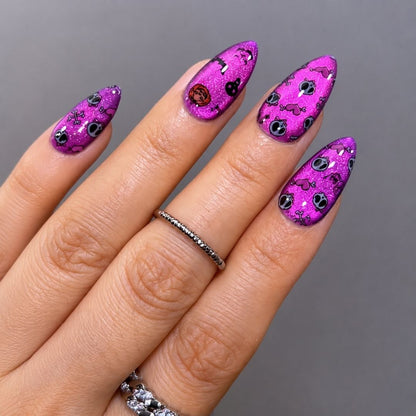 Shine Muse Cat Eye Spooky Almond Press On Nails