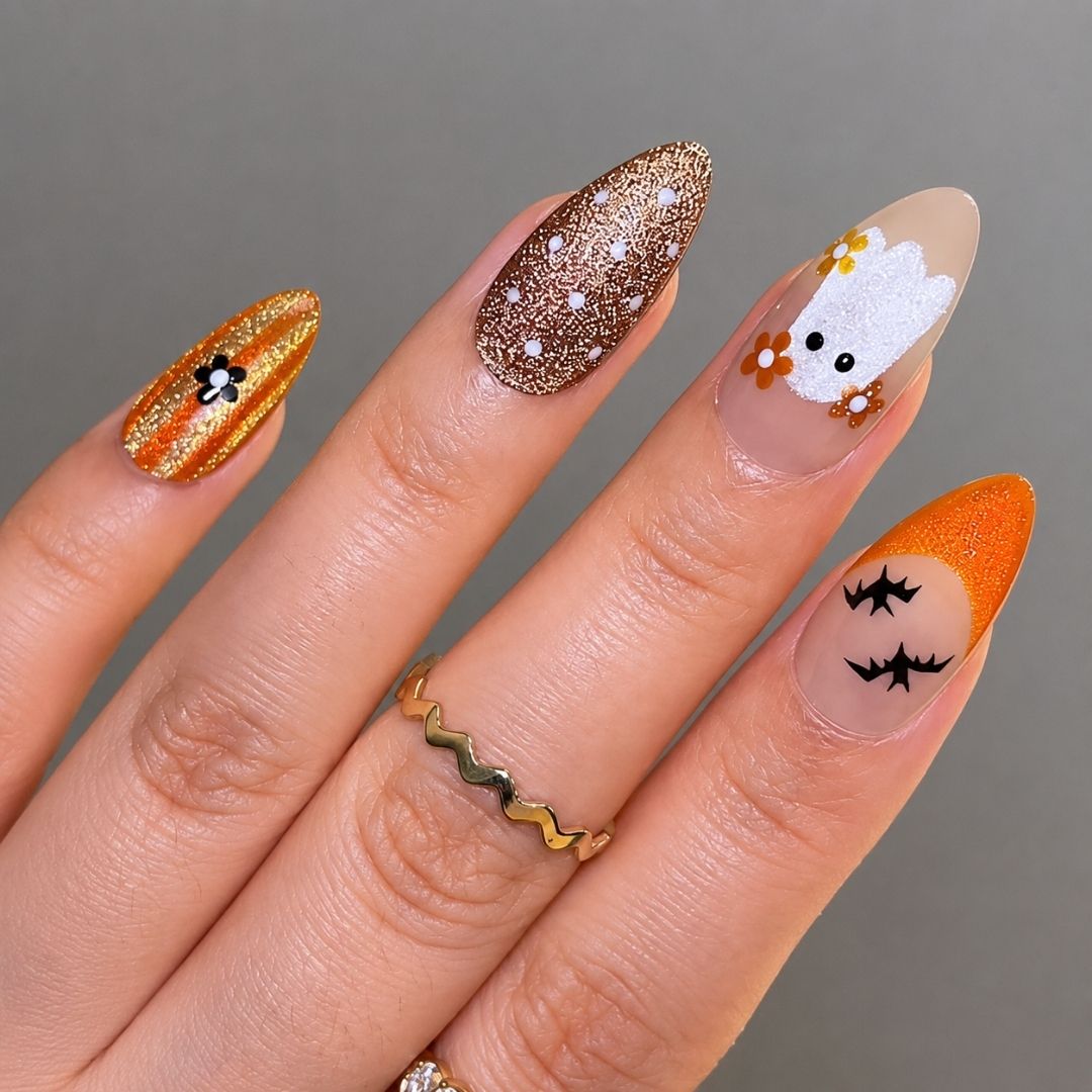 Shine Muse Cat Eye Spooky Almond Press On Nails