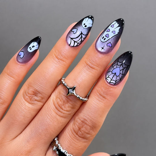 Shine Muse Cat Eye Spooky Almond Press On Nails
