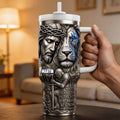 Jesus And Lion 40oz Tumbler - Personalized Gifts For Christians 04pamg200326