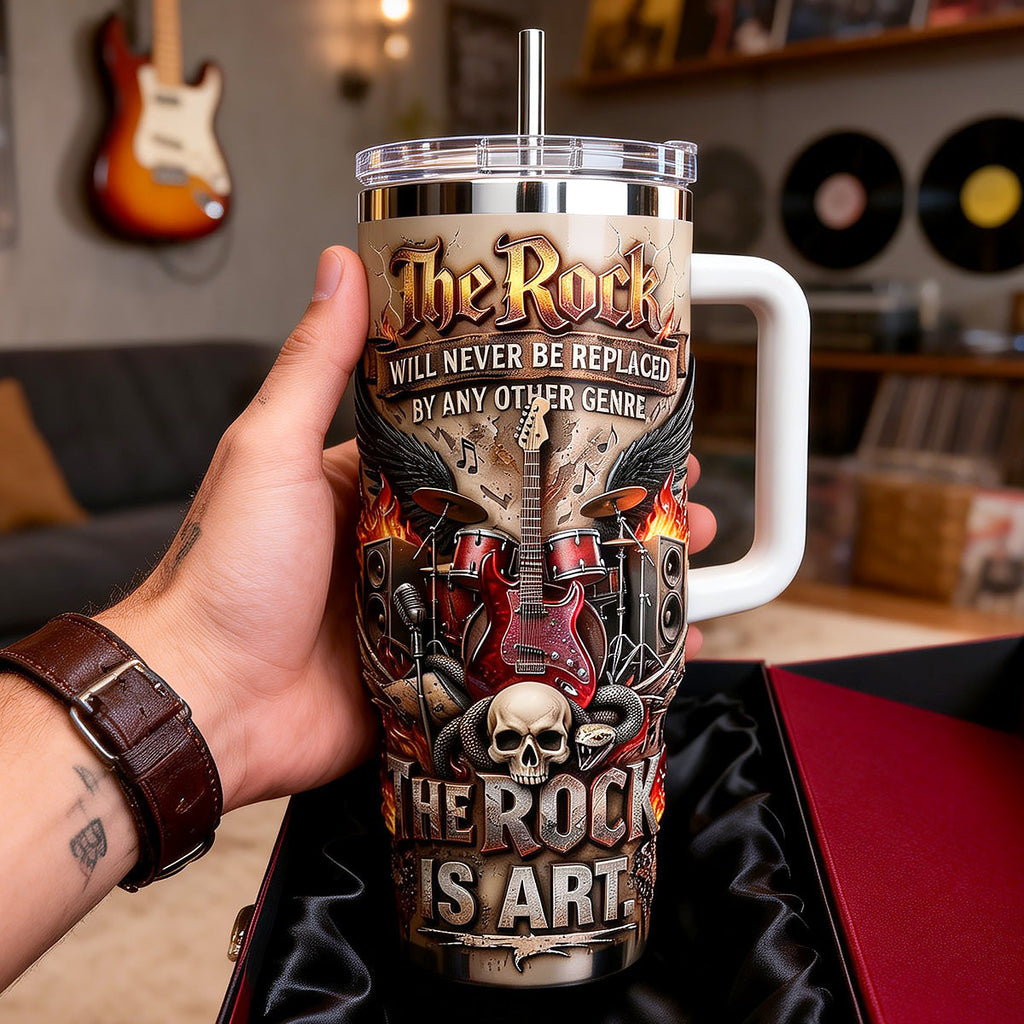Rock Vibes Skull Music 40oz Tumbler - Personalized Gifts For Rock Lover Tumbler 02PAMG190326