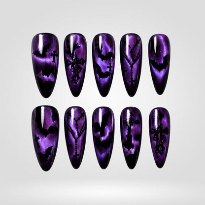 Electric Curse Chrome Spooky Stiletto Press On Nails