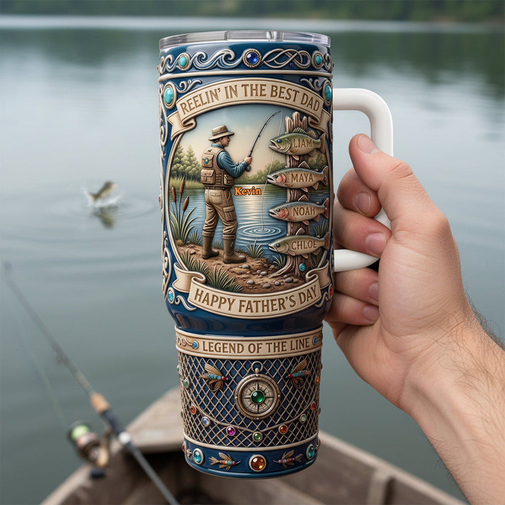 Reelin' In The Best Dad Tumbler - Personalized Gifts For Dad 01tyta240426