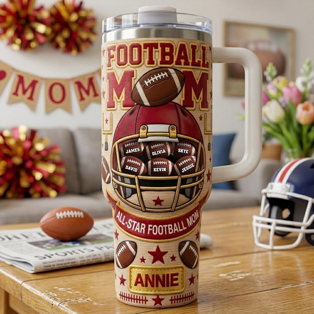 Football Mom 40oz Tumbler - Personalized Gifts For Mother's Day 03tyta210426