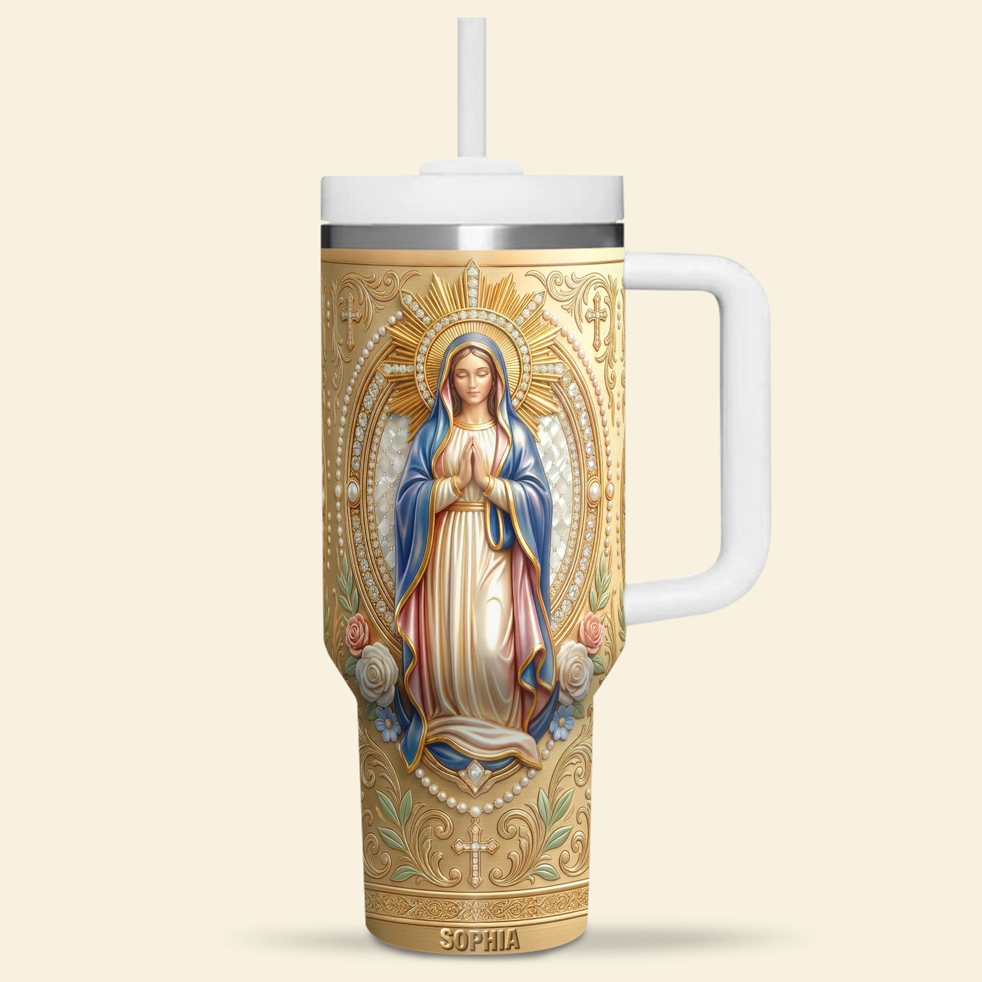 Virgin Mary Tumbler - Personalized Gifts For Christian Tumbler 01NAQN130226