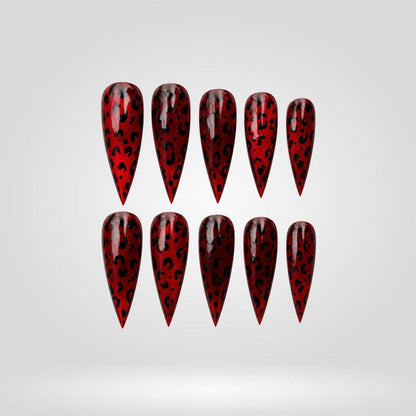Wild Glow Chrome Spooky Stiletto Press On Nails