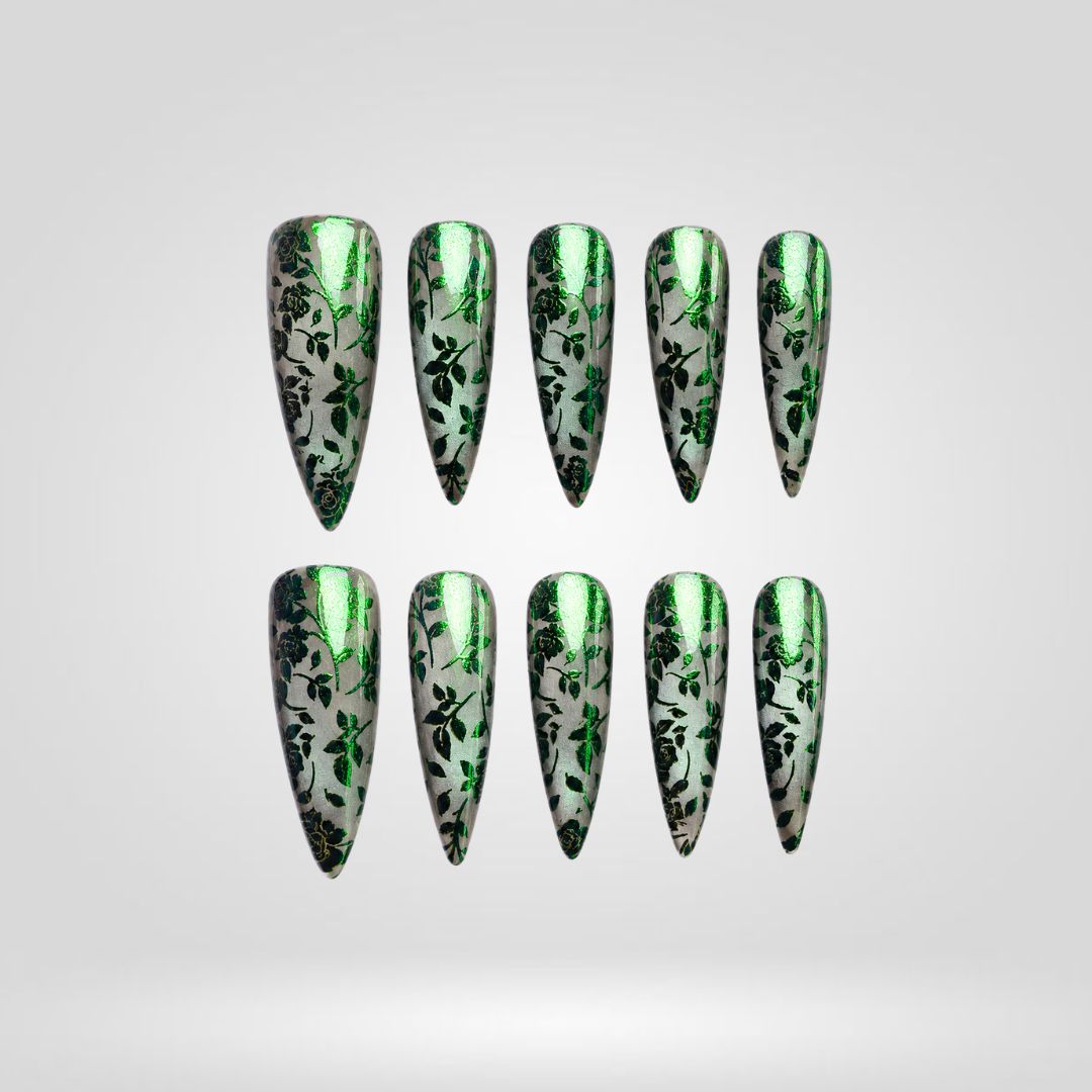 Venom Lace Cat Eye Spooky Stiletto Press On Nails