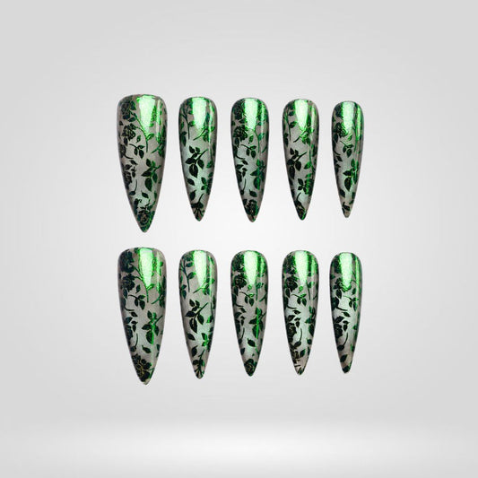 Venom Lace Cat Eye Spooky Stiletto Press On Nails