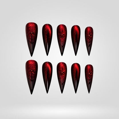 Wild Glow Chrome Spooky Stiletto Press On Nails