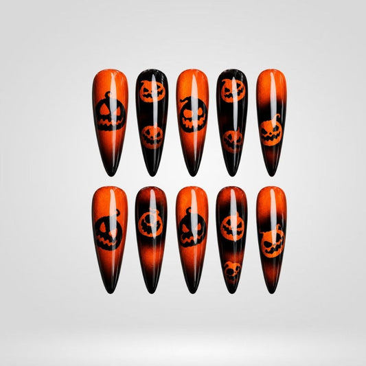Shadow Glow Cat Eye Spooky Stiletto Press On Nails