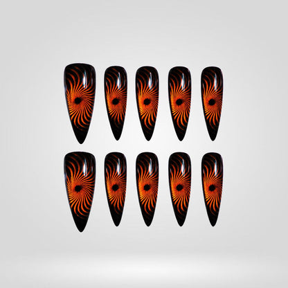 Eclipse Eye Cat Spooky Stiletto Press On Nails