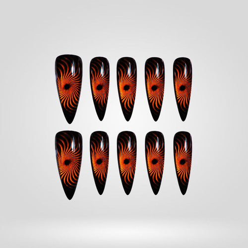 Eclipse Eye Cat Spooky Stiletto Press On Nails