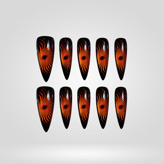Eclipse Eye Cat Spooky Stiletto Press On Nails