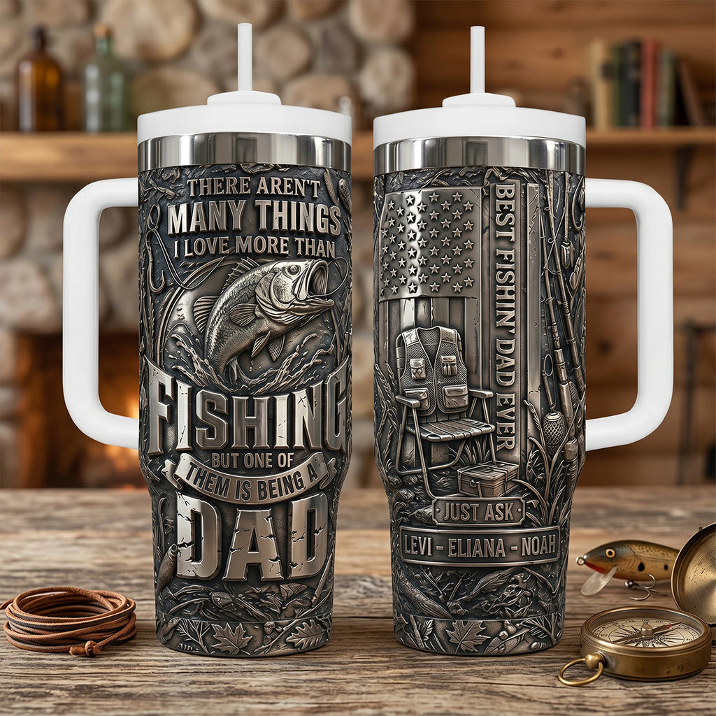 Bold Fishing Dad 40oz Tumbler With Handle, Personalized Gifts For Fishing Dad 05qhtn280426