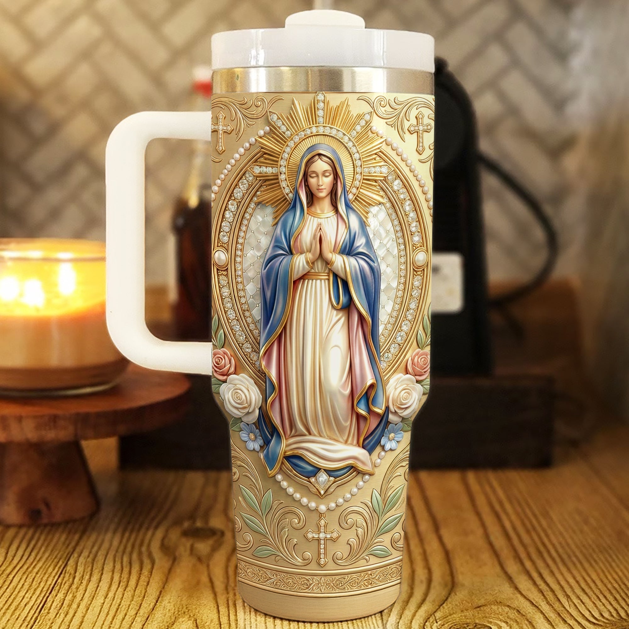 Virgin Mary Tumbler - Personalized Gifts For Christian Tumbler 01NAQN130226