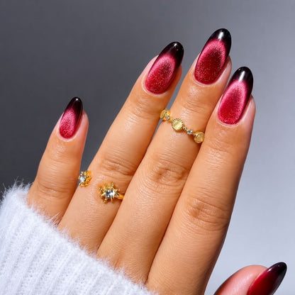 Velvet Glow Chrome Spooky Stiletto Press On Nails