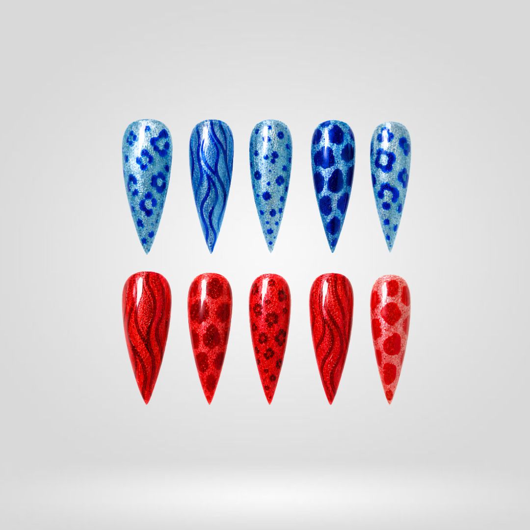 Frost Bite Cat Eye Spooky Stiletto Press On Nails