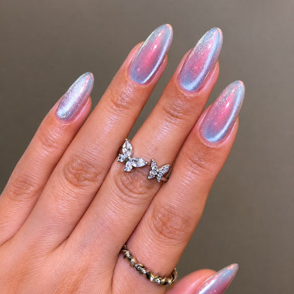 Velvet Glow Chrome Spooky Stiletto Press On Nails