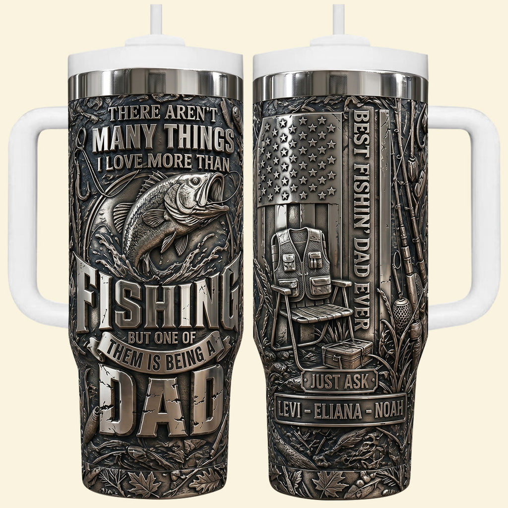 Bold Fishing Dad 40oz Tumbler With Handle, Personalized Gifts For Fishing Dad 05qhtn280426