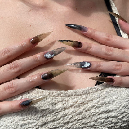 Smoky Swamp Claw Mossy Sheer Press On Nails