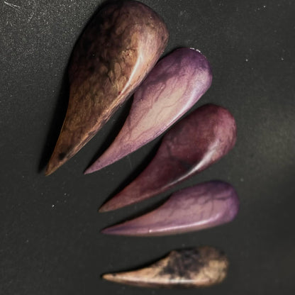 Marbled Stone Claw Plum Agate Press On Nails