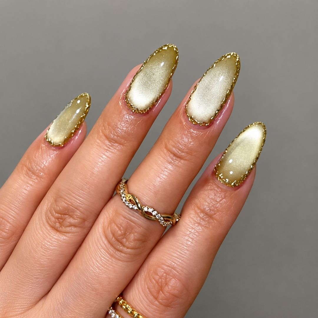 Velvet Glow Chrome Spooky Stiletto Press On Nails