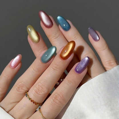 Velvet Glow Chrome Spooky Stiletto Press On Nails