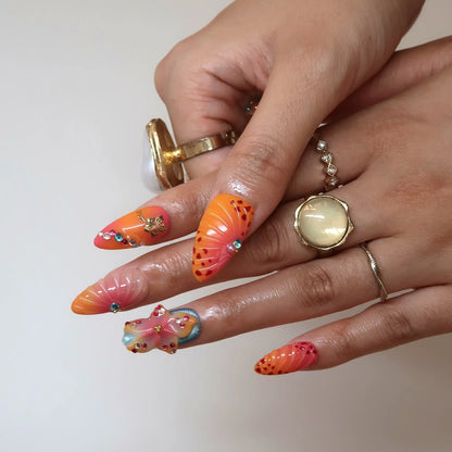Aloha Kiss Chrome Fresh Almond Press On Nails