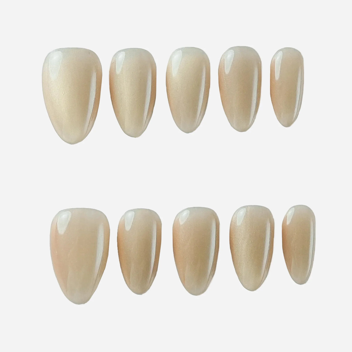 Cat Eye Amber Fresh Almond Press On Nails