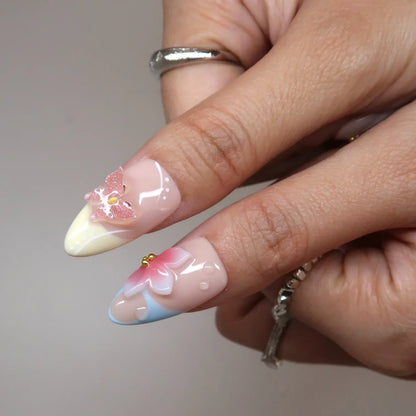 Bloomwave Medium Almond Chrome Fresh Press On Nails