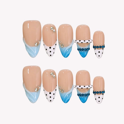 Blue Riviera French Fresh Almond Press On Nails