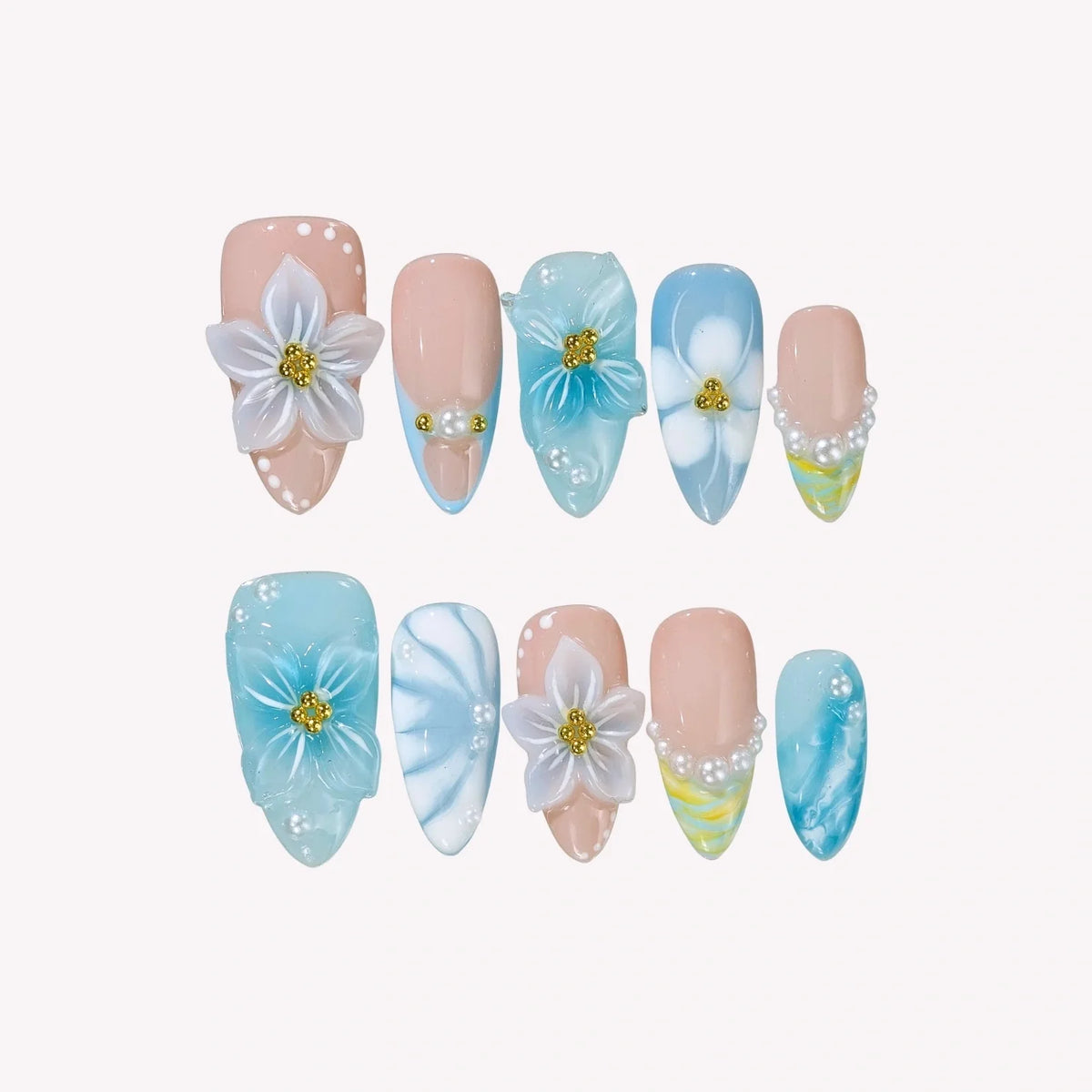 By The Sea Aura Fresh Almond Press On Nails