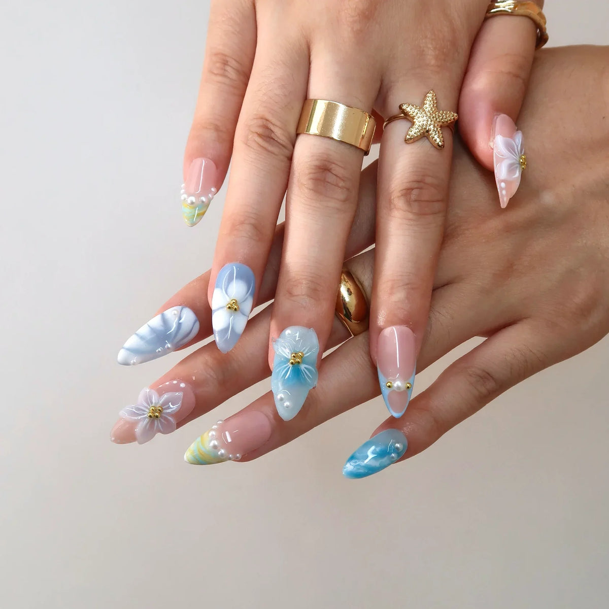 By The Sea Aura Fresh Almond Press On Nails