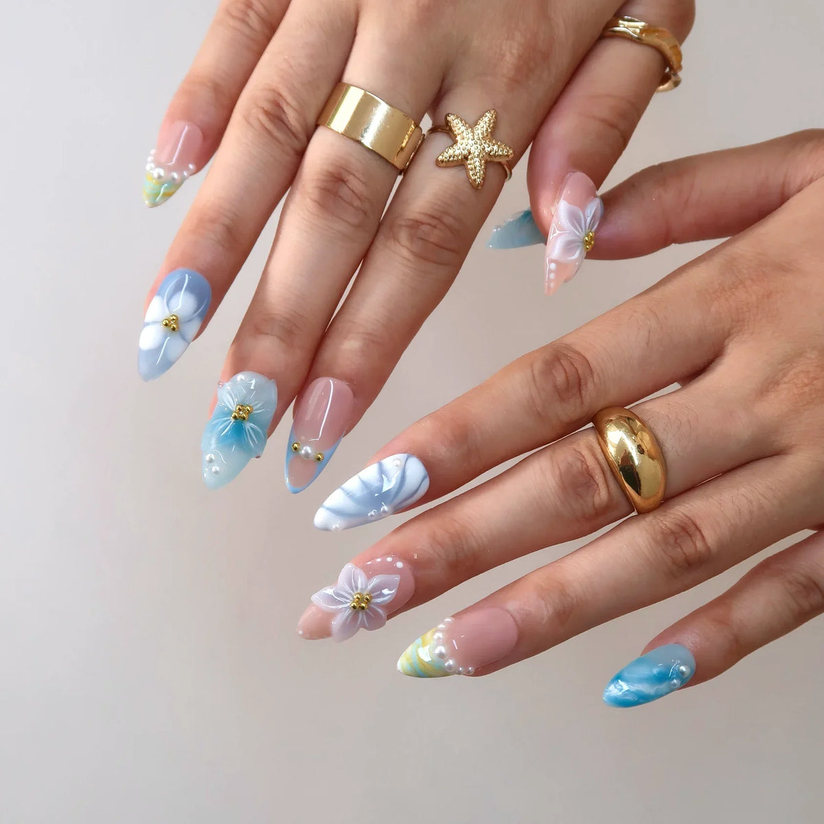 By The Sea Aura Fresh Almond Press On Nails