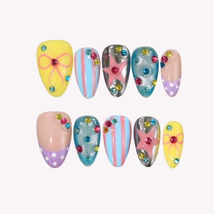 Candy Canvas Chrome Fresh Almond Press On Nails