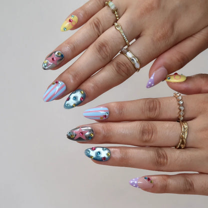 Candy Canvas Chrome Fresh Almond Press On Nails