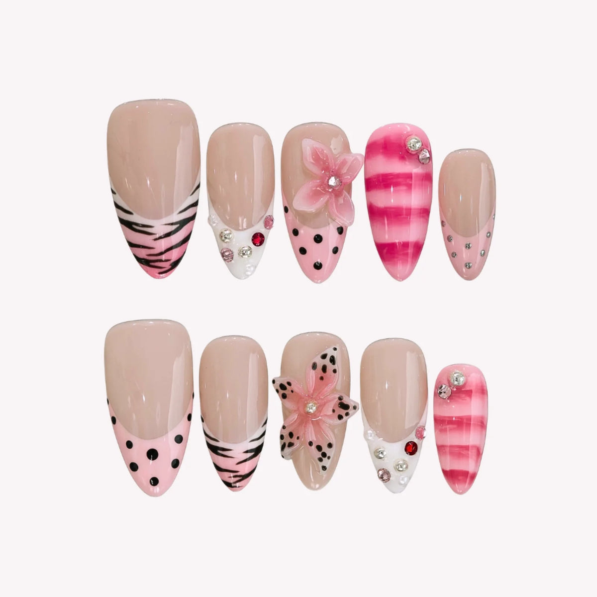 Candy Kiss Aura Fresh Almond Press On Nails