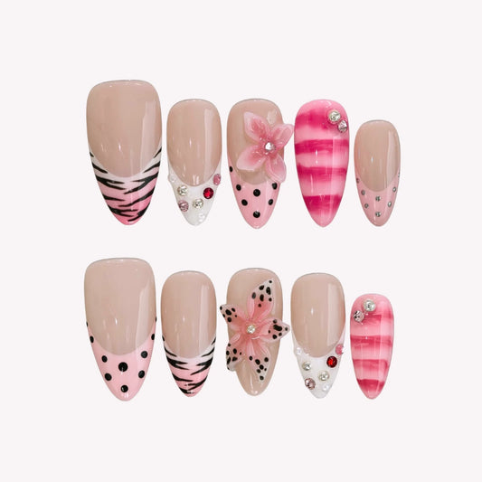Candy Kiss Aura Fresh Almond Press On Nails