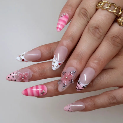 Candy Kiss Aura Fresh Almond Press On Nails