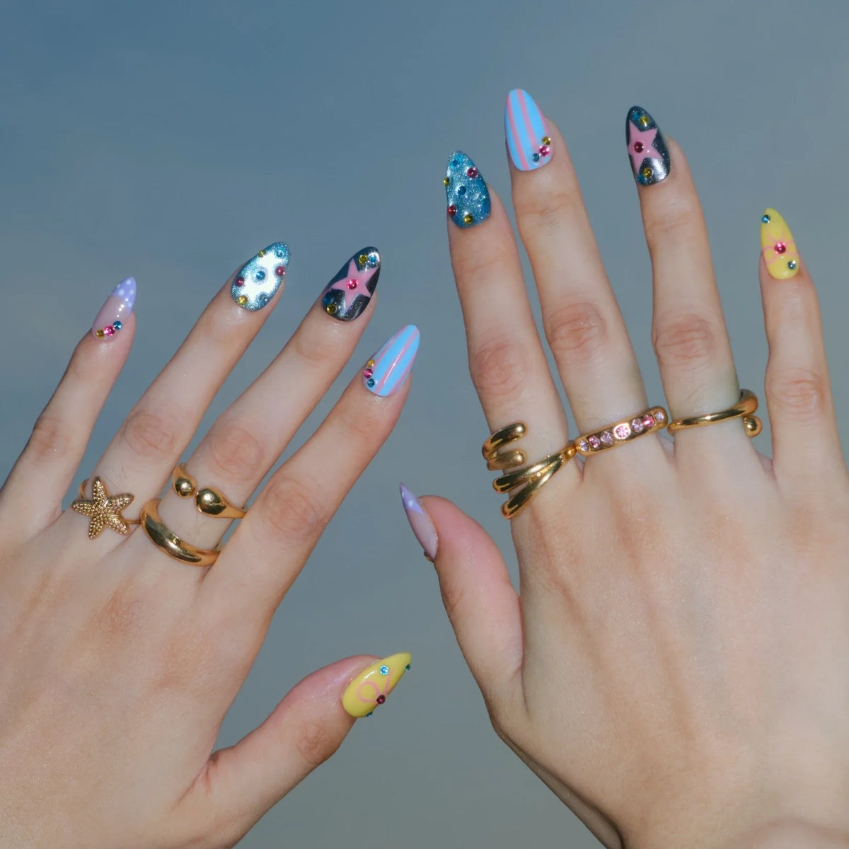 Candy Canvas Chrome Fresh Almond Press On Nails