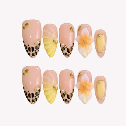 Chasing Sunshine Chrome Fresh Almond Press On Nails
