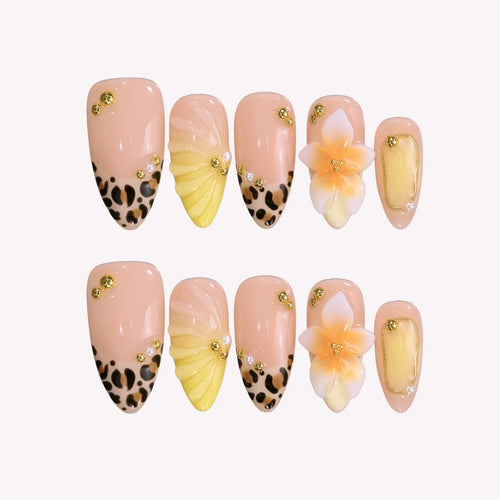 Chasing Sunshine Chrome Fresh Almond Press On Nails