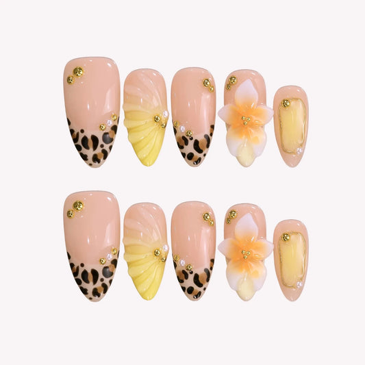 Chasing Sunshine Chrome Fresh Almond Press On Nails