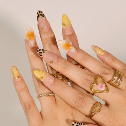 Chasing Sunshine Chrome Fresh Almond Press On Nails