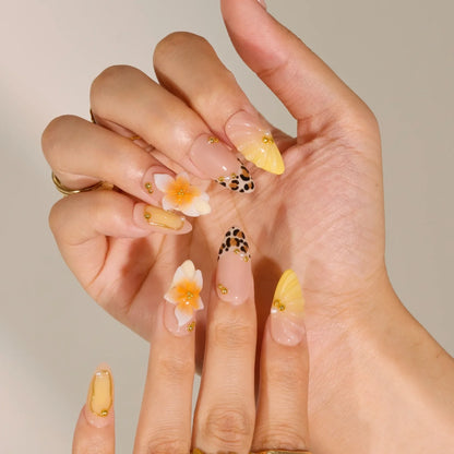 Chasing Sunshine Chrome Fresh Almond Press On Nails