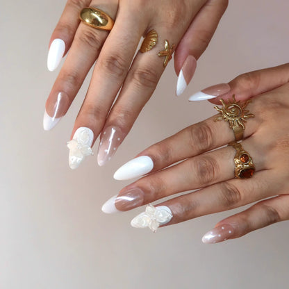 Clean & Soft Chrome Elegant Almond Press On Nails